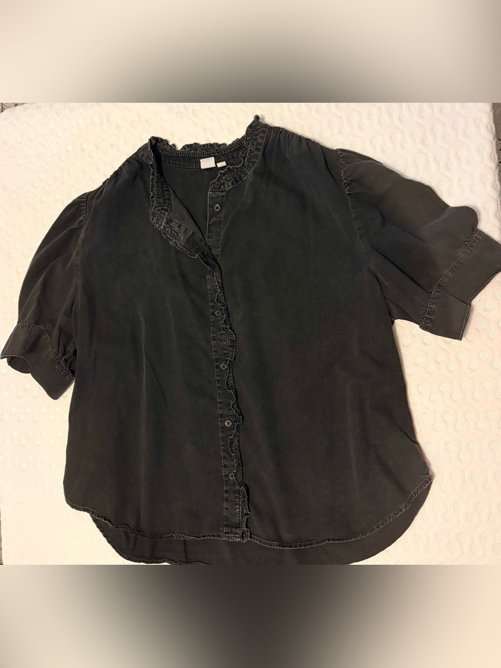 GAP Denim Puff Sleeve Blouse